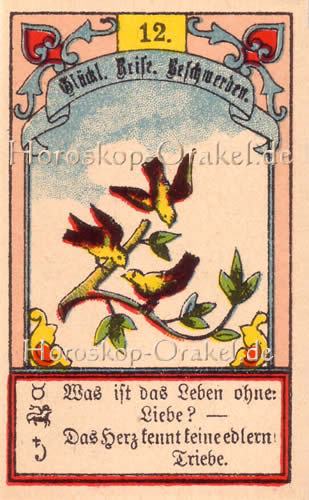 Gustav Kühn Wahrsagekarten die Vögel